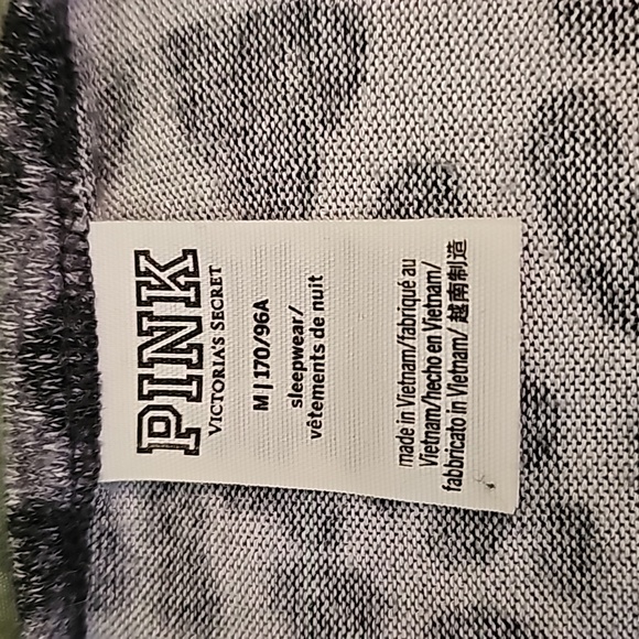 PINK Gray Leopard Sleepwear Top Size M - Picture 4 of 5